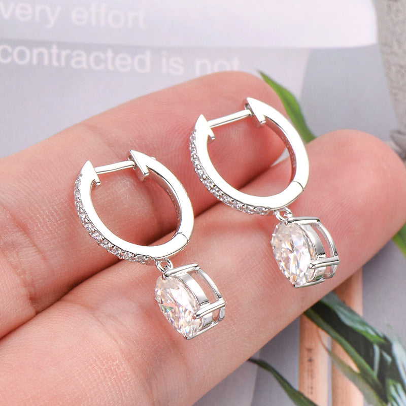 3 Carat Moissanite 925 Sterling Silver Earrings